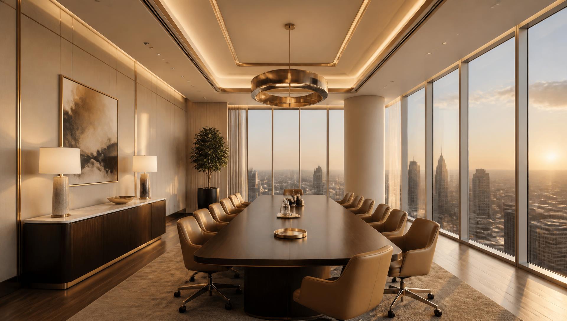 The ERG Real Estate Academy Training & Development Center boardroom at golden hour